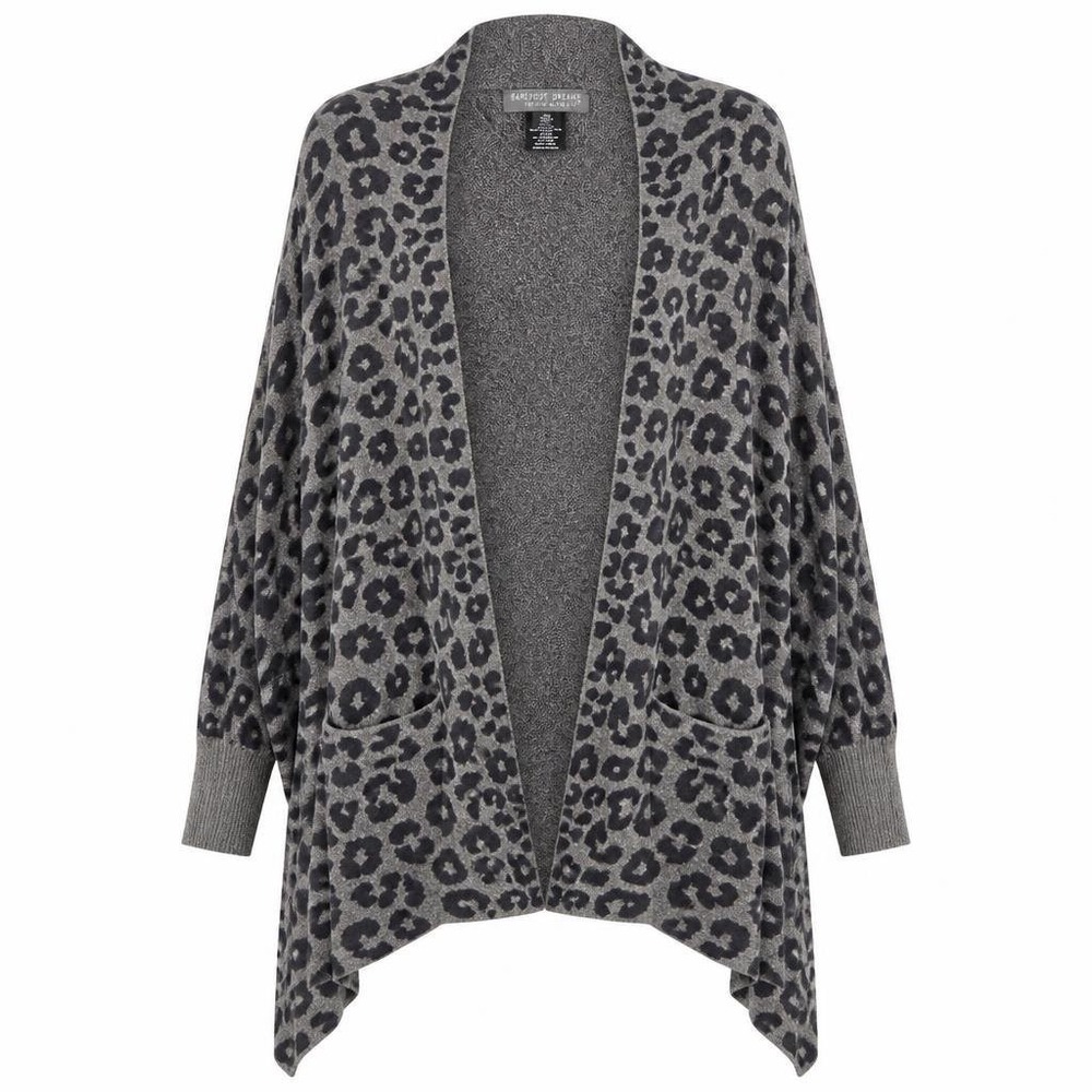 Barefoot Dreams Sweater Women 1X CozyChic Ultra Lite Blanket Wrap Leopard Poncho